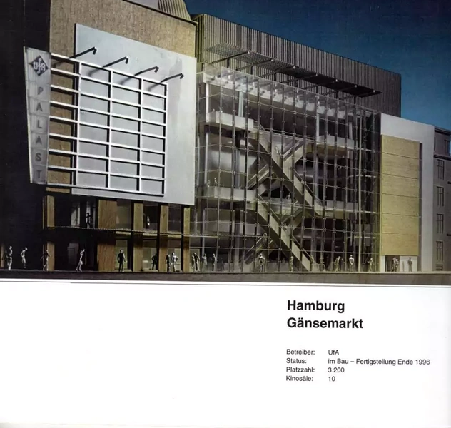 <p>12 Salas, 3.200 plazas</p>
<p>Hamburgo / RKW</p>
<p>P. b&aacute;sico, P. ejecuci&oacute;n, Direcci&oacute;n de obra, Managment</p>
<p>&nbsp;</p>
<p>(Cargo: Director de proyecto, planificaci&oacute;n)</p>